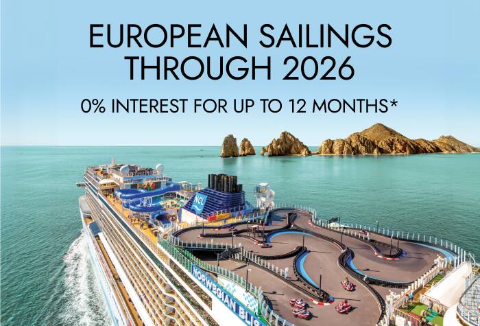 :Cruise Europe now. Pay over time, interest-free.