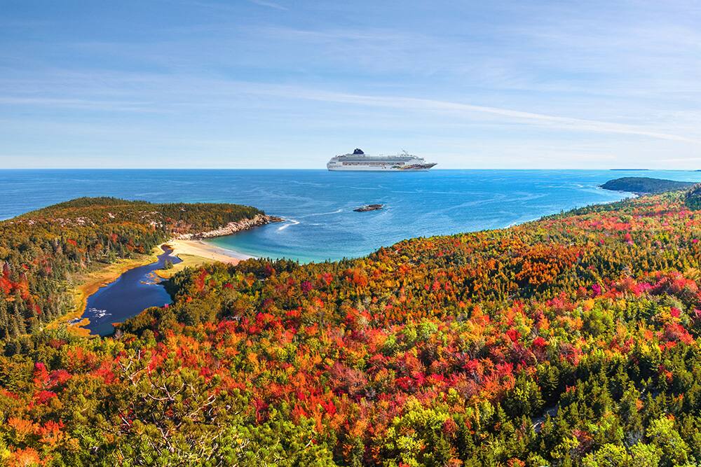 Panoramic view of cruise near Acadia Park Panoramic view of cruise near Acadia Park