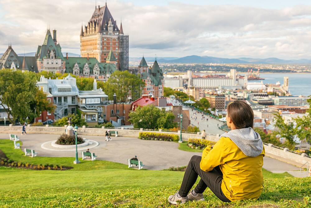 Runner by historic Quebec City Runner by historic Quebec City