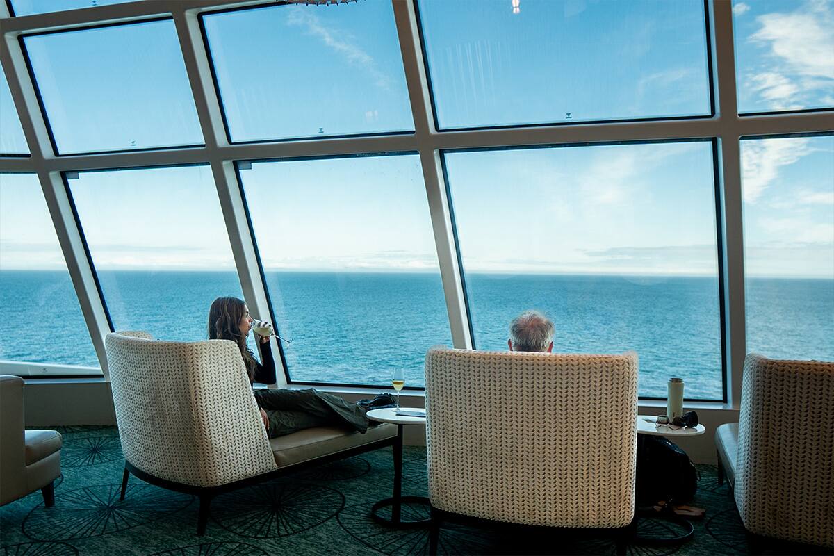 The Observation Lounge overlooking Alaska.