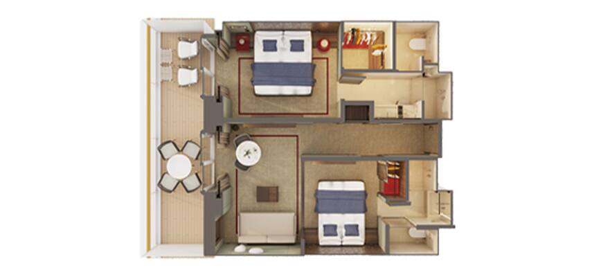The Haven 2-Bedroom Family Villa with Large Balcony Schematic
