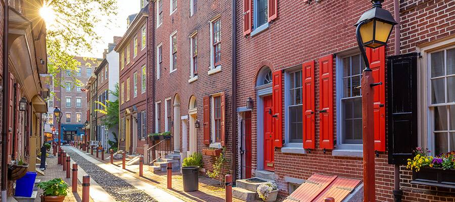 Elfreth's Alley in Philadelphia, Pennsylvania
