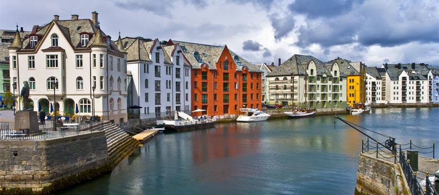 Center city of Alesund on your Alesund cruise