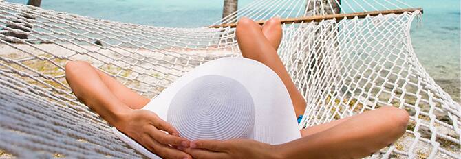 Relaxing on a Hammock near a Beach