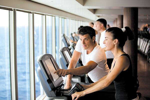 Stay in shape while cruising by taking advantage of gym facilities and fitness classes