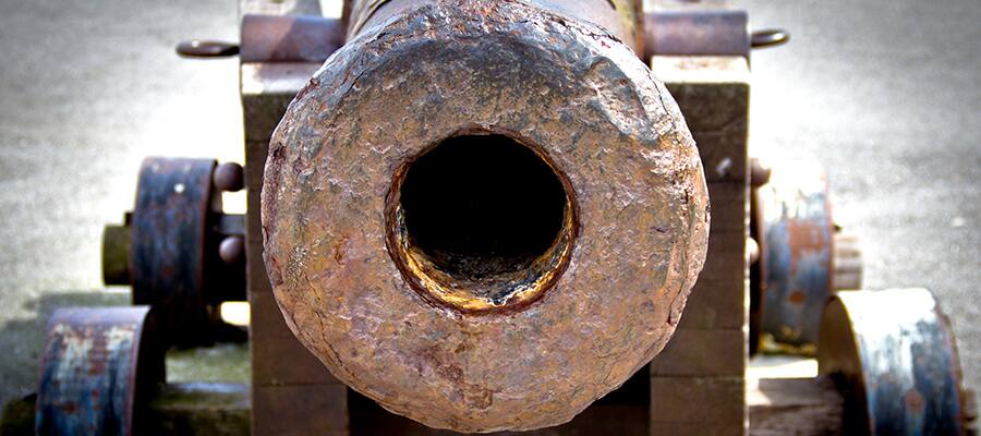 Ancient cannon on a Gijon Cruise