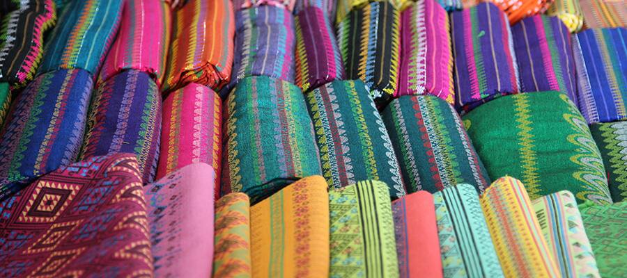 Traditional Thai silk cloth in Phuket
