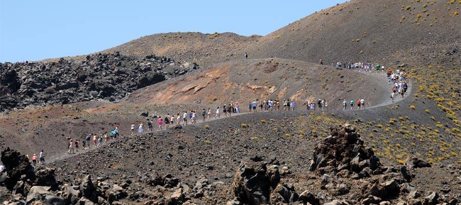 Volcanic island Nea Kameni in Europe cruise