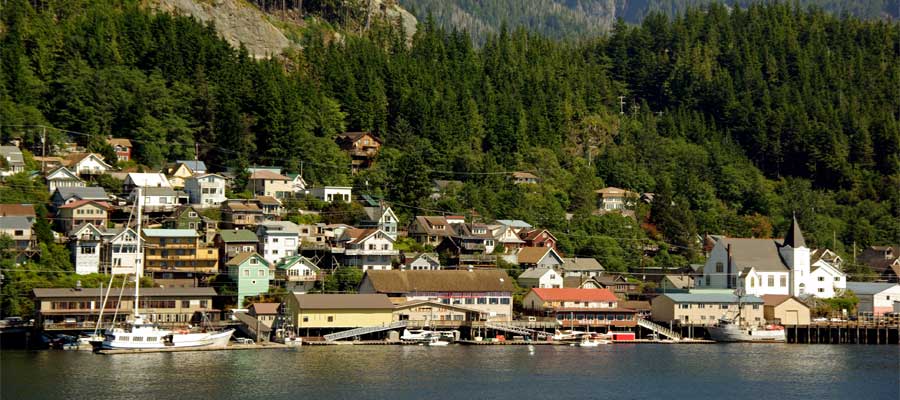 Picturesque town view in Ketchikan Alaska