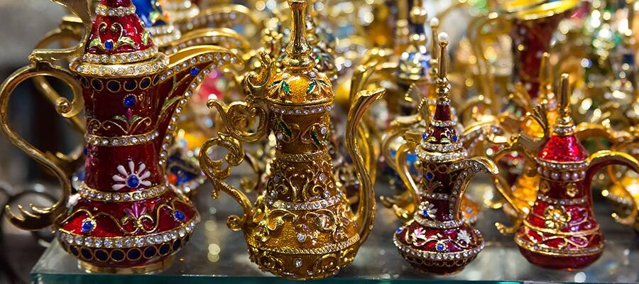 Aladdin style lamps in a Muscat Market
