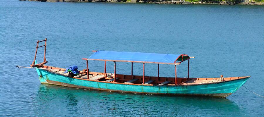 Traditional wooden boat in Sihanoukville
