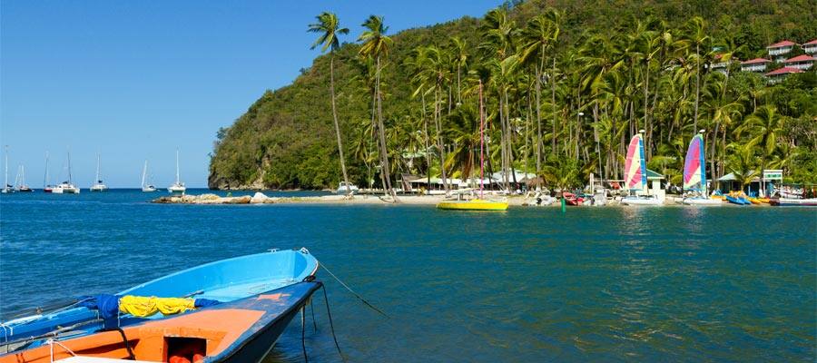 Lush scenery in Marigot Bay on your St. Lucia cruise