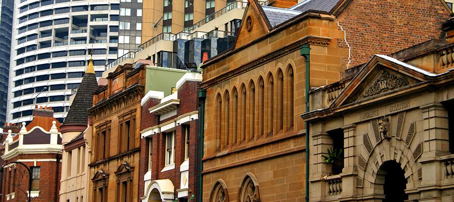 Historic building and architecture at The Rock on a Sydney Cruises