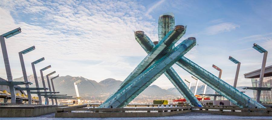Olympic Cauldron at Jack Poole Plaza on an Alaska cruise